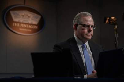 John Sherman, acting Pentagon chief information officer, participates in a virtual panel with Billington Cybersecurity on April 15, 2021. (Chad J. McNeeley/U.S. Defense Department) (Office of the Secretary of Defen)