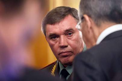 © Ozan Kose/AFP/Getty Images Russian chief of the general staff Valery Gerasimov said Russia's nuclear policy is 'purely defensive" but didn't rule out using the weapons. Russian Foreign Minister Sergei Lavrov (R) and Gerasimov (C) speak ahead of a press conference on October 10, 2016, in Istanbul.