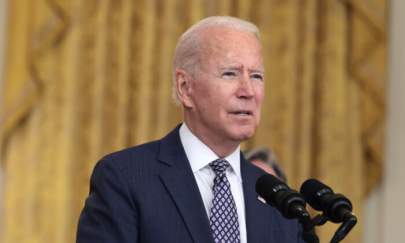 President Joe Biden gestures as delivers remarks on the U.S. military’s ongoing evacuation efforts in Afghanistan from the East Room of the White House in Washington, D.C., on Aug. 20, 2021. (Anna Moneymaker/Getty Images)