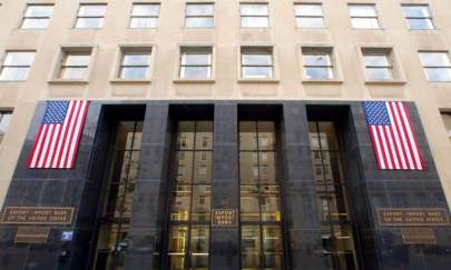 A generic photo of the Washington building that houses the Export-Import Bank, the Veterans Affairs Office of Construction, Board of Veterans Appeals, and the Administrative Office of the US Courts. (PAUL J. RICHARDS/AFP via Getty Images)