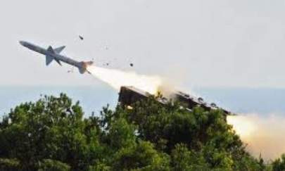 US-made missile streaks across Taiwan's sky during training exercise. (Getty Images)